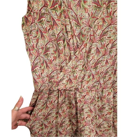 Zara Paisley Floral V-neck Short Sleeveless Romper L - Picture 3 of 15